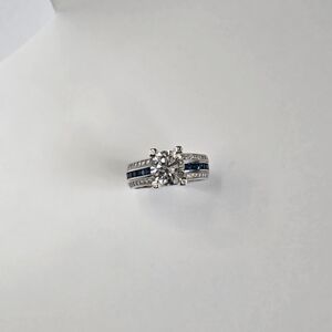 Gorgeous Silver and Blue Women's Ring